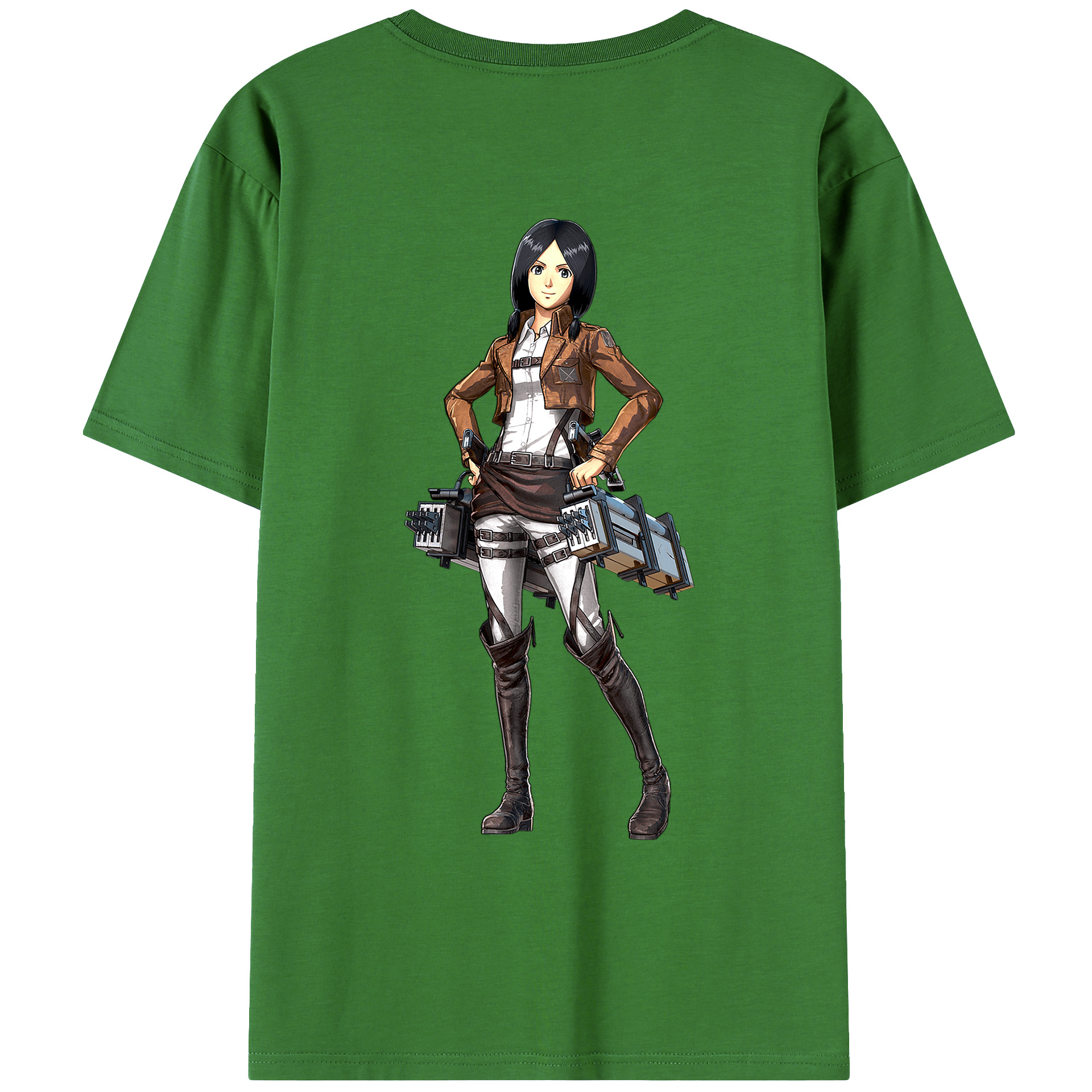 （画像用） 進撃の巨人 ミカサ·アッカーマン Attack on Titan Mikasa Ackerman レディース半袖Tシャツ(バックプリント)